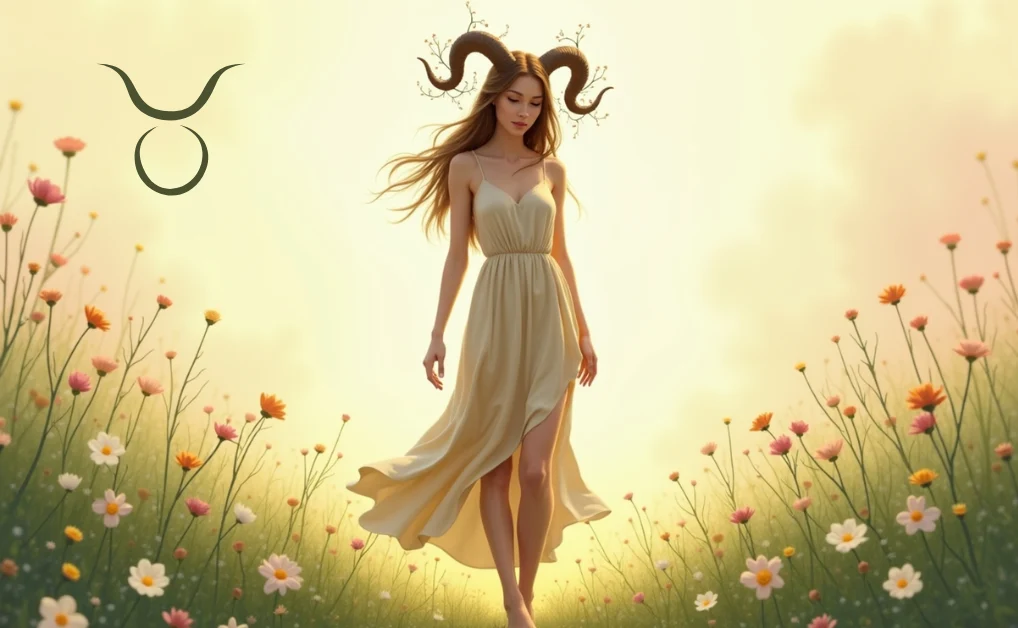A woman representing Taurus as Feminine Zodiac Sign